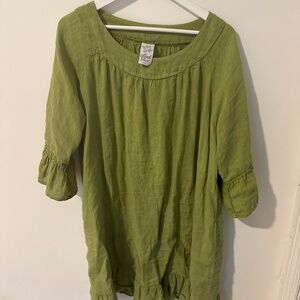 Green Linen Dress